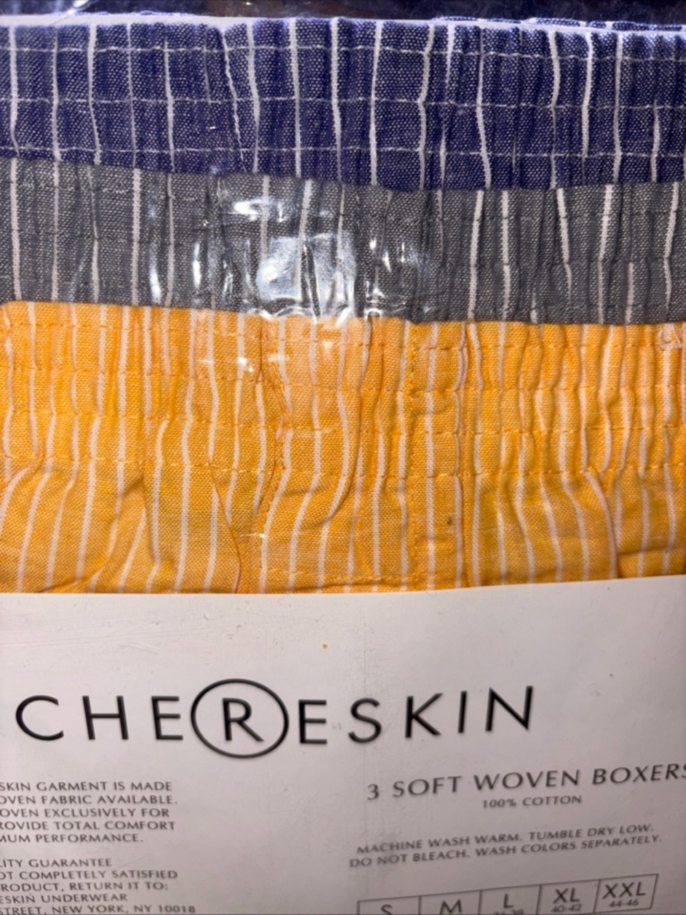 Ron Chereskin Mens 3 Pack Soft Woven Cotton Boxers Blue White XXL - Picture 7 of 11